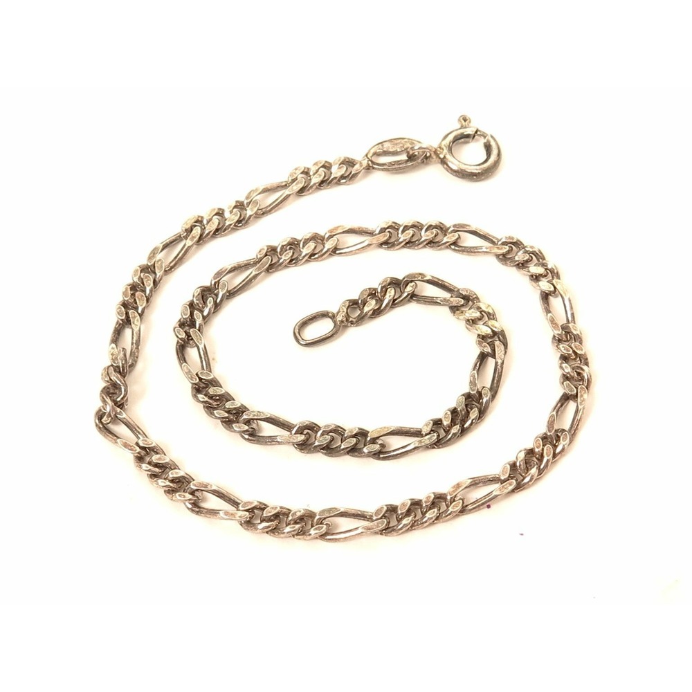 VINTAGE FIGARO STYLE MILOR STERLING SILVER THIN CHAIN BRACELET*8.5"*925"